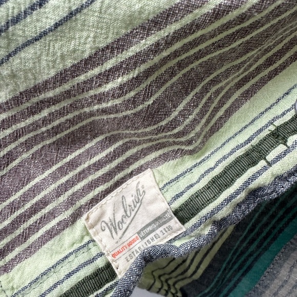 Woolrich Shirt Casual button down Men’s xl stripe lightweight beach - Picture 2 of 12